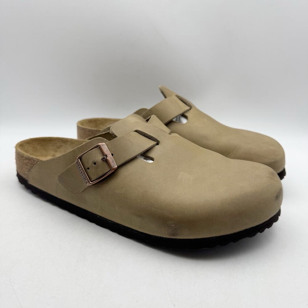 Birkenstock Boston Clogs EU 42 WOMENS 11 MENS 9 Light Brown Leather EUC